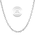 ChainsHouse Damen Halskette Edelstahl Ankerkette Silber Choker Rolo Kette...