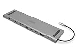 DIGITUS USB-C Docking Station für Laptops – 11 Ports – 2X HDMI, 1x VGA...