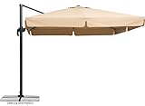Schneider Sonnenschirm Rhodos, Natur, 300 x 300 cm quadratisch, 782-02,...