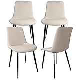 Beryluck Esszimmerstühle 4er Set, Beige Esszimmerstühle Kunstleder Modern...
