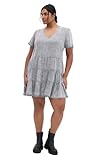 City Chic Damen Dress-Denim Tier Lässiges Kleid, Schwarz, 54/Grande Taille