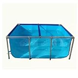 Stahlrahmenbecken, Rechteck Leinwand Fischteich Pool Transparent Mit...