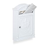 Relaxdays Briefkasten Antik, Englischer Wandbriefkasten, Aluguss,...