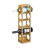 Relaxdays Weinregal aus Bambus HxBxT: ca. 53 x 14 x 12 cm mit 5 Fächern...