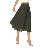 Durio Midirock Damen Faltenrock Plissee Damenrock Leicht Casualrock Chiffon...