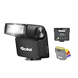 Rollei Flashy ONE Mini Kamera Blitz GN 16 mit LCD Display Recycle Zeit...