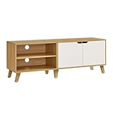 VASAGLE TV-Schrank, Fernsehtisch mit 2 Türen, 140 cm lang, TV-Regal für...