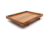 Bredemeijer großes braunes Holz-Tablett 40 x 30 cm mit Standfüßen -...