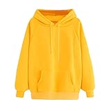 YIHUDU Damen-Sweatshirt mit Kapuze, modisch, lässig, einfarbig, Tasche,...