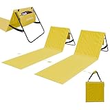 24MOVE® Strandmatte 2er Set klappbar mit Verstellbarer Rückenlehne,...