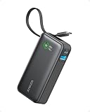 Anker Nano Powerbank,10.000mAh Powerbank mit eingebautem USB-C Kabel, PD...