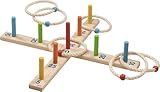 goki 56801 - Ringwurfspiel mit 6 Sisalringen, Holz-Geschicklichkeitsspiel,...