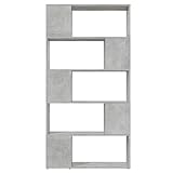 HEFZGDB Bücherregal Raumteiler Betongrau 80x24x155 cm Holzwerkstoff Regal...