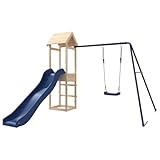 vidaXL Spielturm, Klettergerüst mit Rutsche Schaukel, Kinder Kletterturm...