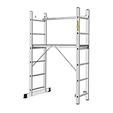 DRABEST Arbeitsgerüst 2x6 Alu Leiter und Gerüst Aluminium Leitergerüst...