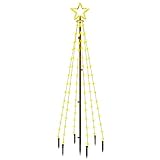 vidaXL LED Weihnachtsbaum mit Erdnägeln Lichterbaum Weihnachtsdeko Stern...