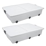 Spetebo XXL Unterbettkommode mit Klappverschluss 2er Set - 60 Liter -...