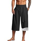 Vhersily Japanische Herren-Hose, kurz, Taro, Leinen, traditionell,...