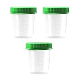3x HaseMed Premium Urinbecher Probenbecher | 125ml, Schraubverschluss...