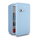 Klarstein Audrey Evo 90L Retro Mini Kühlschrank - Leise 40 dB, Kompakt,...