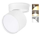 GeyouLux 3CCT LED Aufbauspot Schwenkbar Ø82×80mm Deckenspot Weiß...