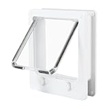 Innen Außenkatatür - Weiße Haustiertür für Innen- und Außenzugang |...