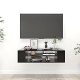 WEMYUFURN TV-Hängeschrank Schwarz 100x30x26,5 cm Holzwerkstoff,...