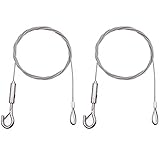 2 Stück Drahtseil 2mm - 2m, Stahlseil mit Ösen und Haken, Edelstahl...