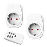 HBN 2X Funksteckdosen mit 1 Fernbedienung, 16A/3.680W Ferngesteuerte...