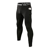 Arcweg Sport Leggings Herren Winter Laufhose mit Taschen Thermo Leggings...