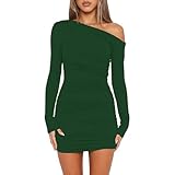 CHIACJYRSEDK Etuikleid Damen Elegant Minikleid One Shoulder Kleider Eng...