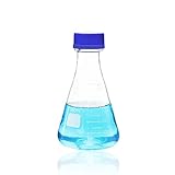ULAB Scientific Erlenmeyer-Flasche mit blauem Schraubverschluss, 500 ml,...