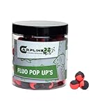 Carpline24 Two Tone Fluo Pop Up Boilies - Schwarz/Rot - 12 mm - Bloodworm -...