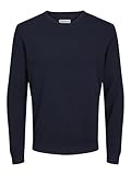 JACK & JONES Herren Jjebasic Knit V-neck Noos Pullover, Navy Blazer 1, L EU