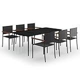 SKM 7-TLG. Garten-Essgruppe Schwarz, Weight: 74.28 kg, 3099423