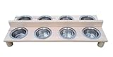 Futterbar Buche mit 8 Näpfen 350ml - Welpenbar FB-WB-TW-8-350 - Napfhalter...