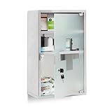 Relaxdays EMERGENCY Medizinschrank XL extra tief aus Edelstahl HxBxT: ca....