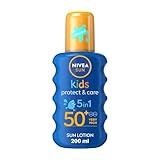 NIVEA SUN Kids Protect & Care LSF 50+ Farbspray (200 ml), Sonnenschutz...