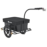 Juskys Fahrradanhänger 90 Liter - Lastenanhänger mit Kupplung, Deichsel...
