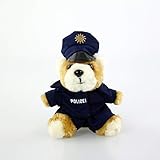 Polizei Teddy Anhänger mit achteckiger Mütze