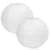 2 STK 30cm Lampenschirm Papier Lampenschirm Rund Weiß Papier...