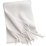 Houolsator Weißer Schal 15 x 91 Großer weicher Winterschal für Frauen...