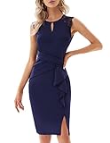 GRACE KARIN Damen Knielang Cocktailkleid Spitzen-Patchwork Minikleid...