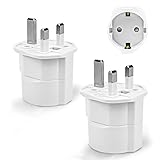 2 Stück Reiseadapter UK Adapter England Deutschland Stecker, Reisestecker...