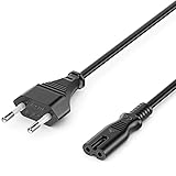 deleyCON 1m Netzkabel Stromkabel Strom Kabel Stecker Typ C Eurostecker auf...