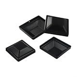 Wetterfeste Zaunpfosten, 4 Stück, schwarze Kunststoffabdeckungen für 4 x...