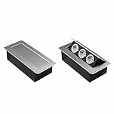 Einbausteckdose versenkbar mit oder ohne USB und in 2 Farben Silber oder...