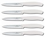 Victorinox | Gemüsemesser 5er Set Weiß | Swiss Classic 10 cm | glatter...