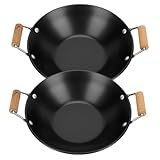 SOLUSTRE 2 Stück Kleiner Hot Pot aus mit Doppeltem Holzgriff...