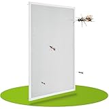Juskys Fliegengitter für Fenster mit Alu Rahmen 120 x 140 cm - Montage...